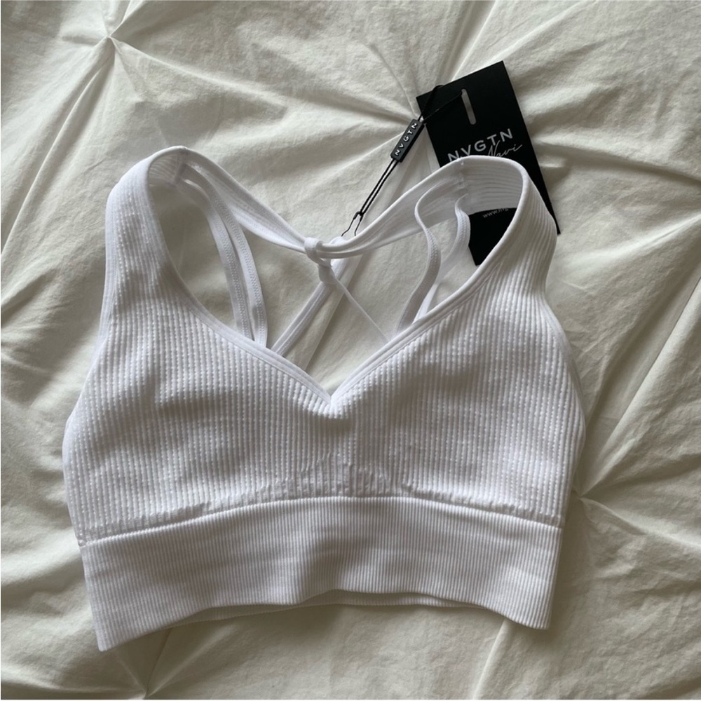 NVGTN white sports bra